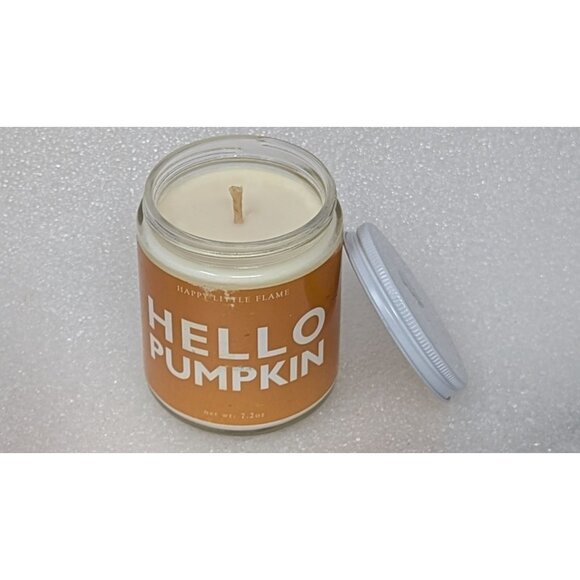 Hello Pumpkin Soy Candle 7.2 oz By Happy Little Flame - Picture 1 of 3